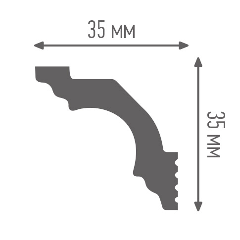 Плинтус потолочный Плинтекс I 35/35 (100) 2,0 м