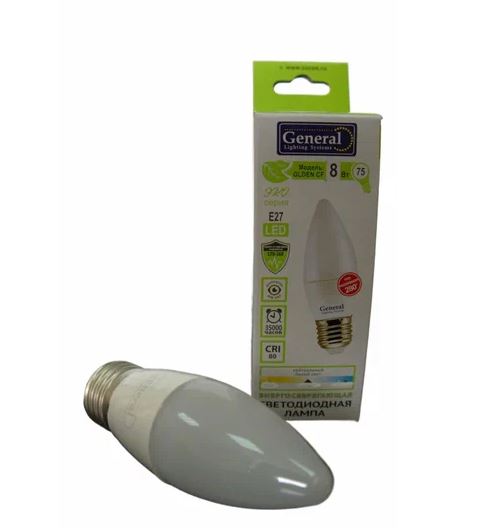 Лампа светодиодная General свеча GLDEN-CF-10-230-E27-4500